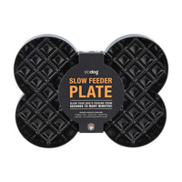 SloDog: No Gulp Bone-Shaped Slow Food Plate (Large) (Black)