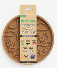 DOG ENRICHMENT | Meaty Licks: Mushroom Cottage Slow Feeder – Mocha Brown