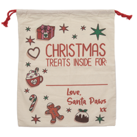 CHRISTMAS: "Christmas Treats Inside" Santa Sack (+ add personalisation option)