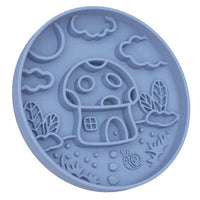 DOG ENRICHMENT | Meaty Licks: Mushroom Cottage Slow Feeder – Dusty Blue
