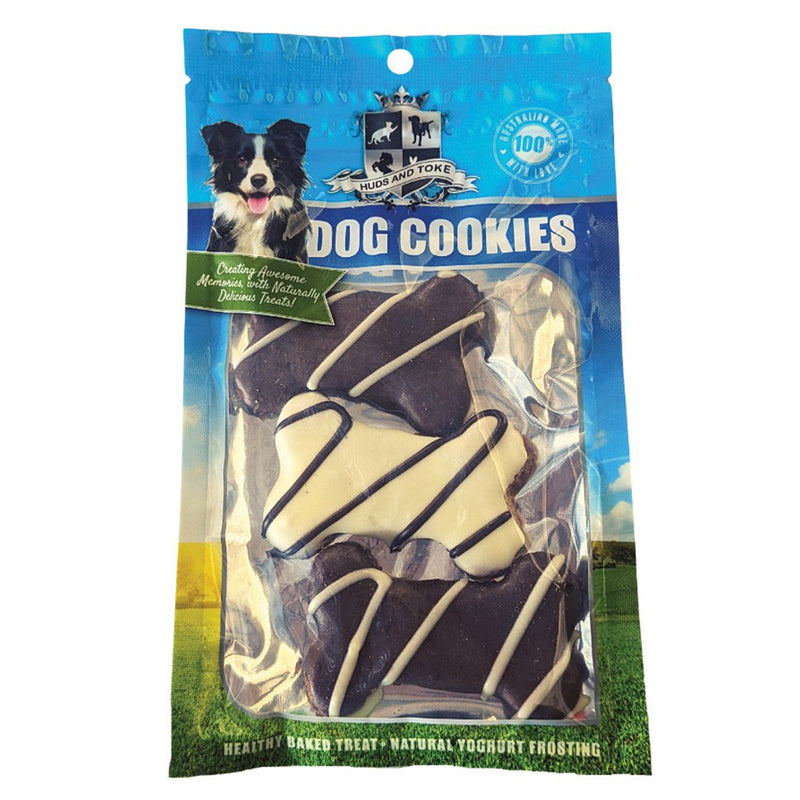 DOG TREATS Huds and Toke Doggy Carob & Yogurt Bones | 3 Pces