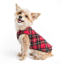 DOG STRETCH FLEECE | Goldpaw: Red Plaid