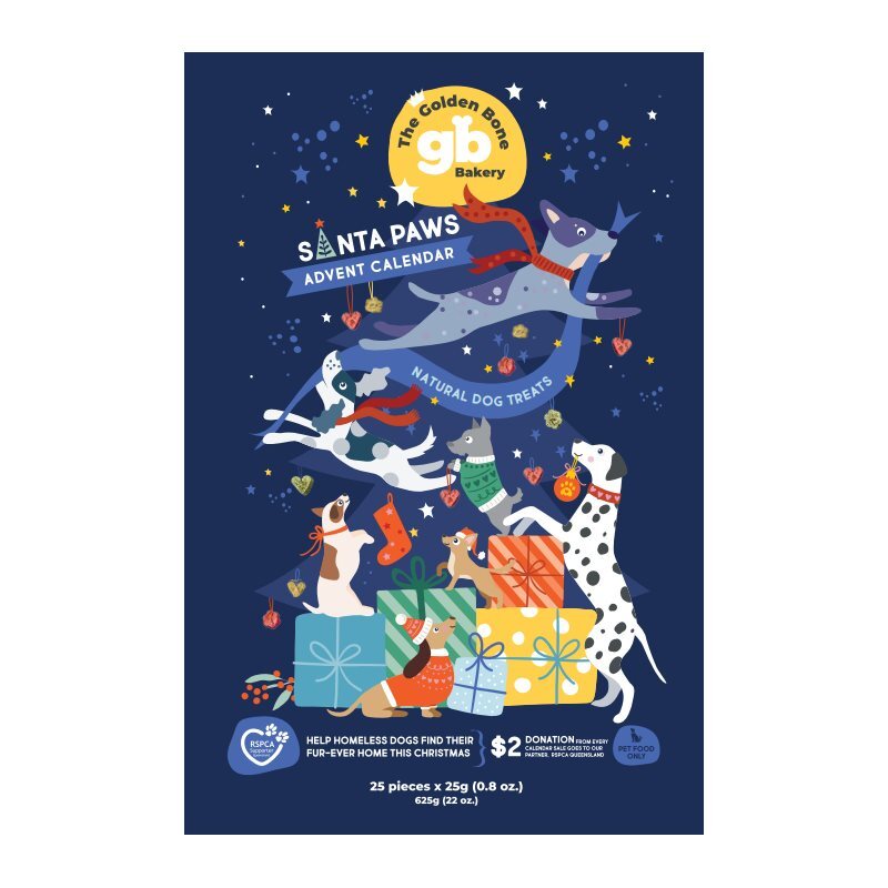 DOG TREATS | Golden Bone Bakery: BLUE Christmas Advent Calendar with Dog Treats & Surprise