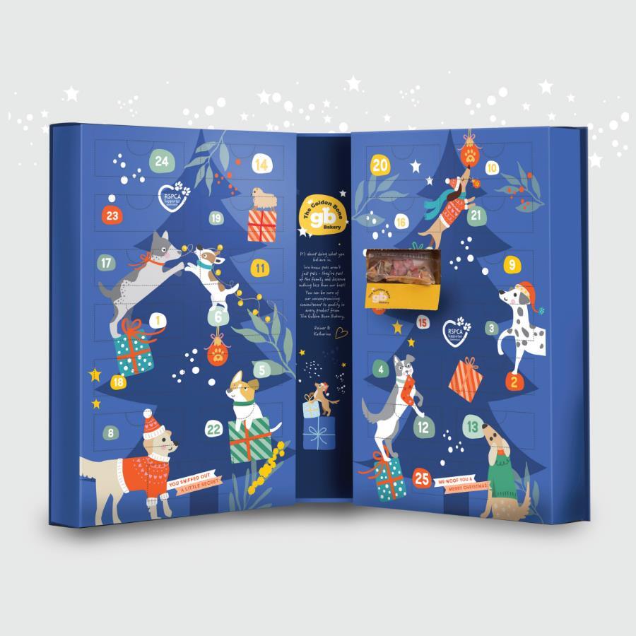 DOG TREATS | Golden Bone Bakery: BLUE Christmas Advent Calendar with Dog Treats & Surprise