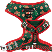 ADJUSTABLE DOG HARNESS: Gingerbread Cutie