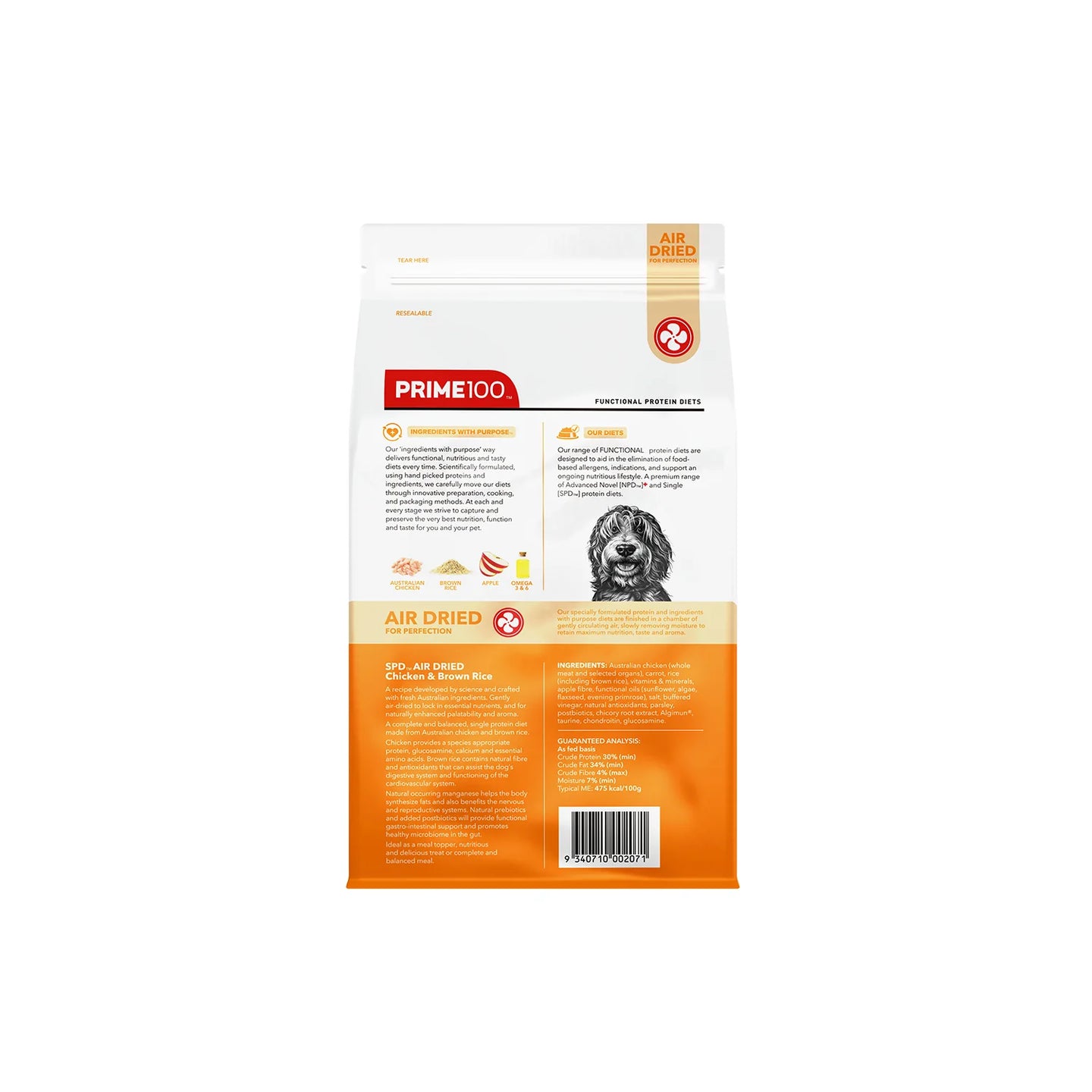 DOG FOOD | Prime100: SPD Air Chicken & Brown Rice 120g