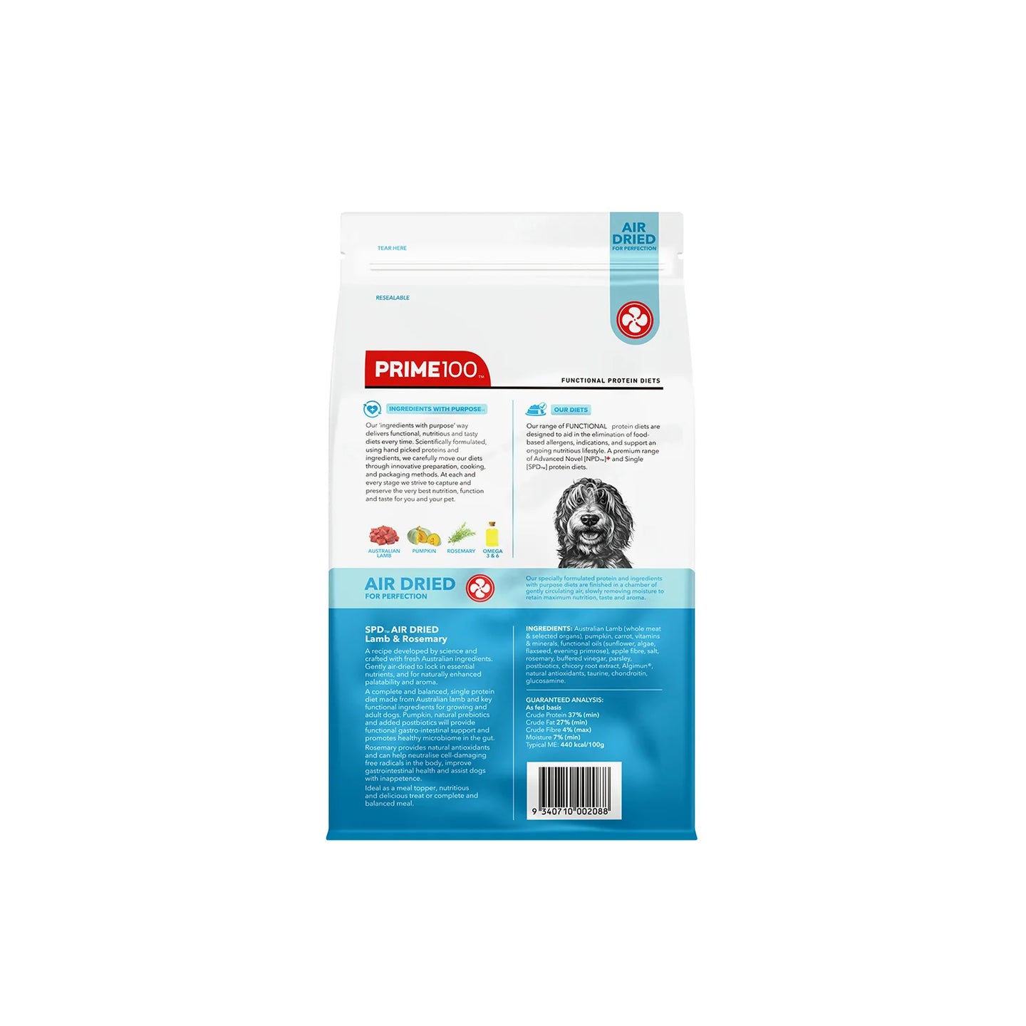DOG FOOD | Prime100: SPD Air Lamb & Rosemary 120g