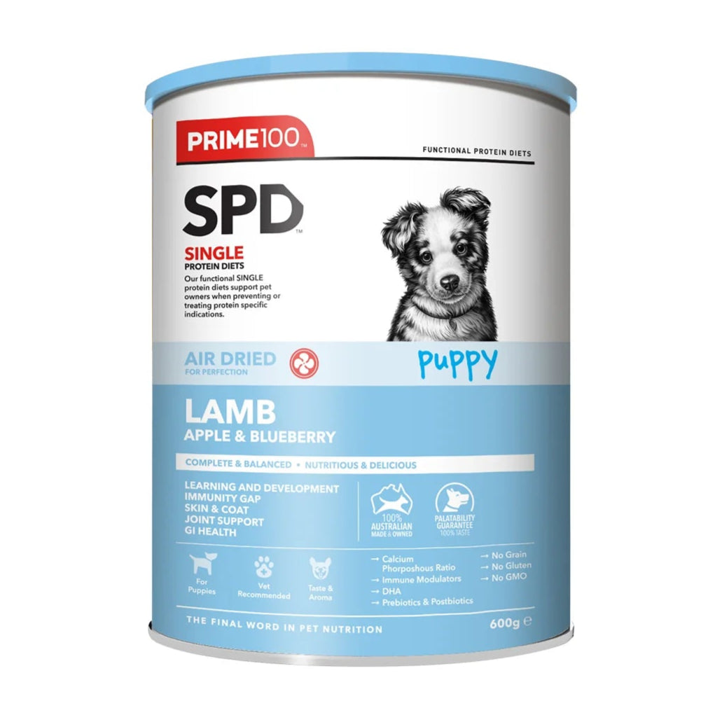 DOG FOOD | Prime100: SPD Puppy Air Dried Lamb, Apple & Blueberry 600g
