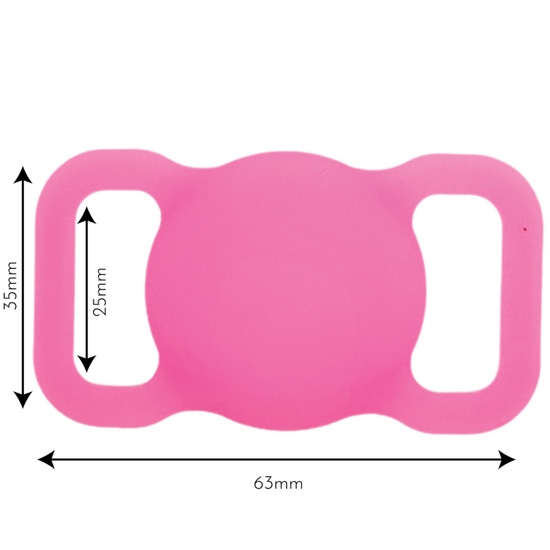 AirTag Holder | Harness or Collar Mounted (M/L Size) | Glow-in-the-Dark Pink