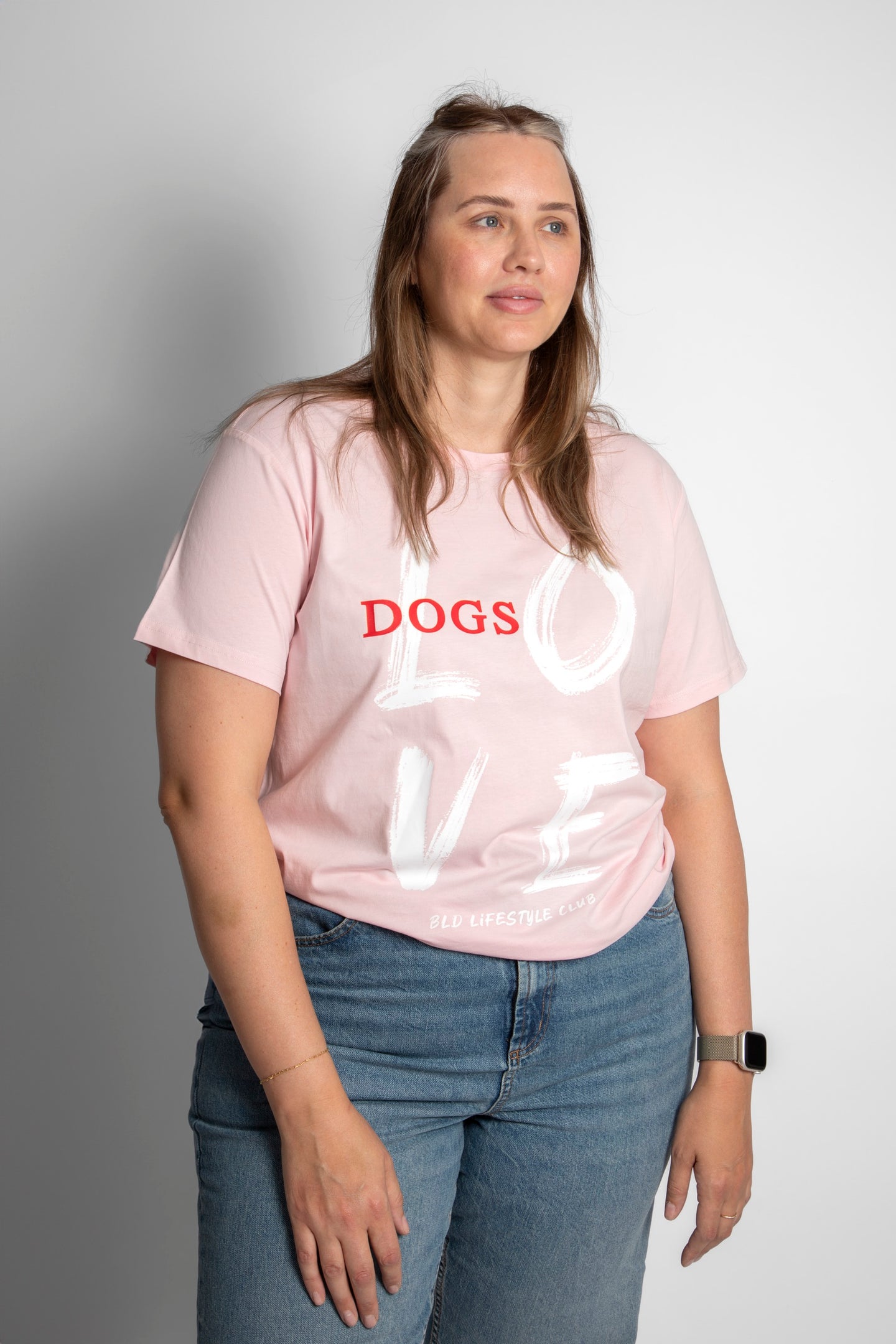 BLD LIFESTYLE CLUB TEE: "Love - Dogs" | Pink (Digital Printing)