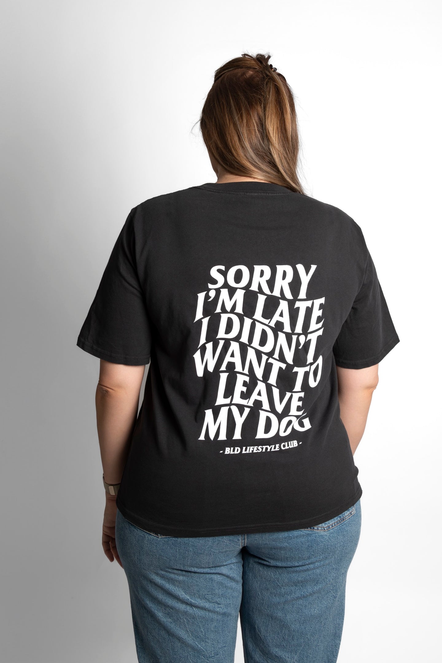 BLD LIFESTYLE CLUB TEE: "Sorry I'm Late..." | Faded Black (Digital Printing)