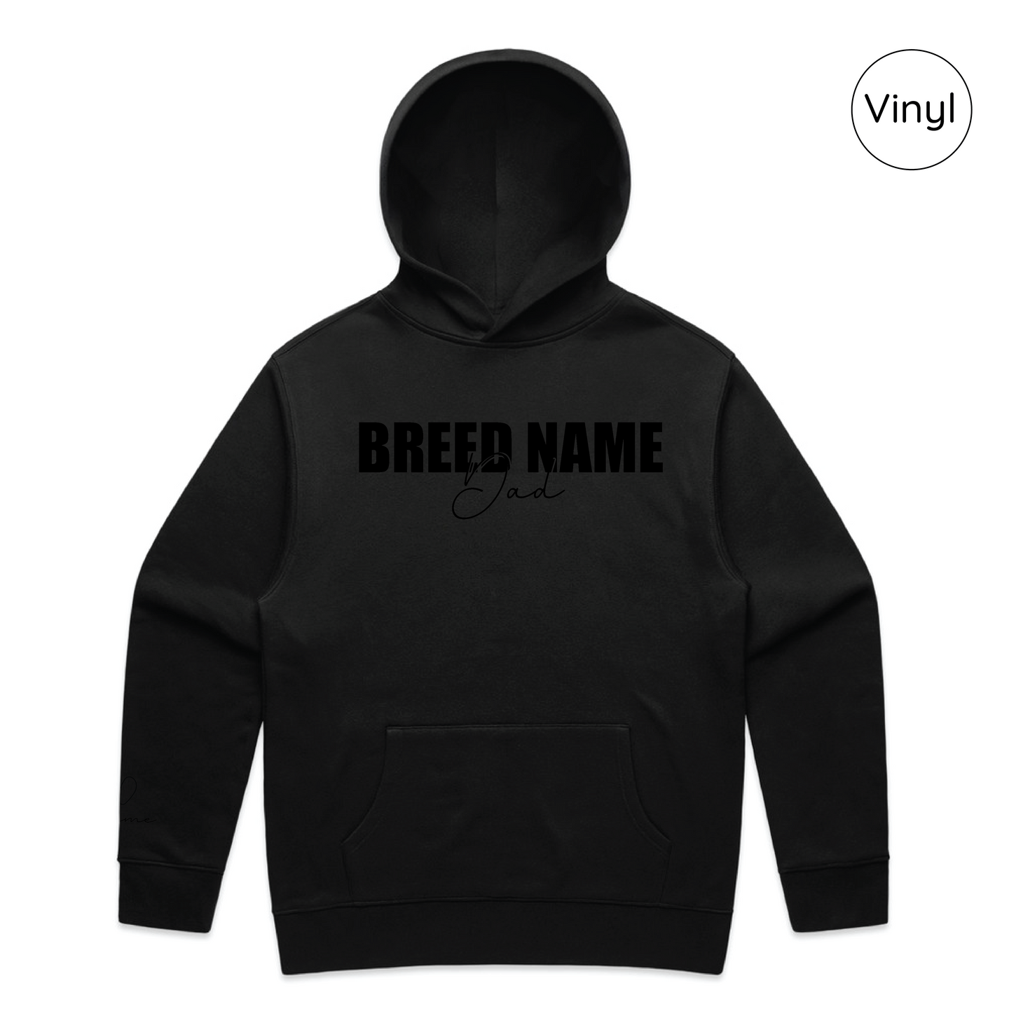 BLD LIFESTYLE CLUB HOODIE: "Breed Dad" | Black (Vinyl)