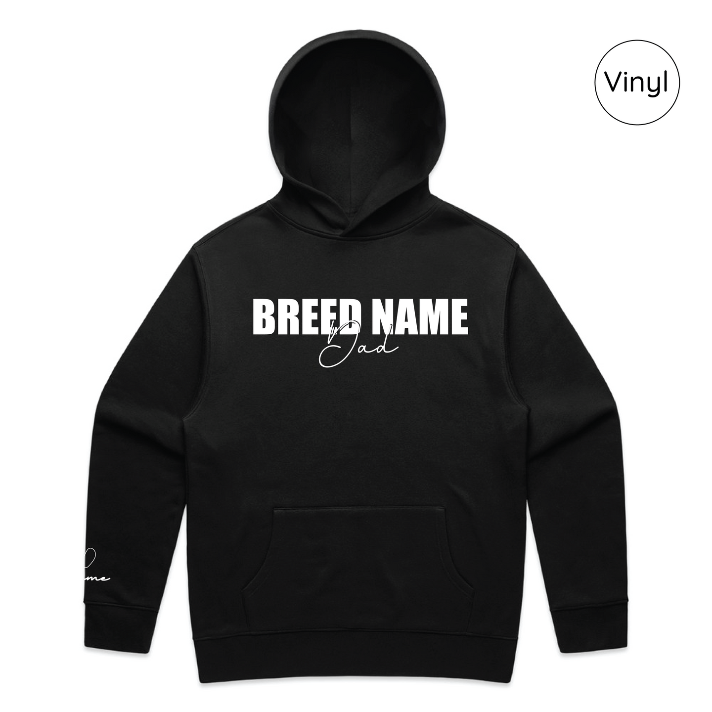 BLD LIFESTYLE CLUB HOODIE: "Breed Dad" | Black (Vinyl)