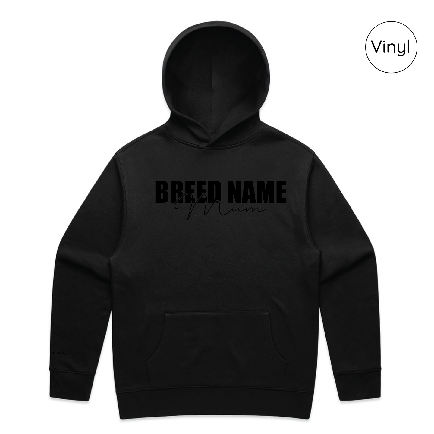 BLD LIFESTYLE CLUB HOODIE: "Breed Mum" | Black (Vinyl)