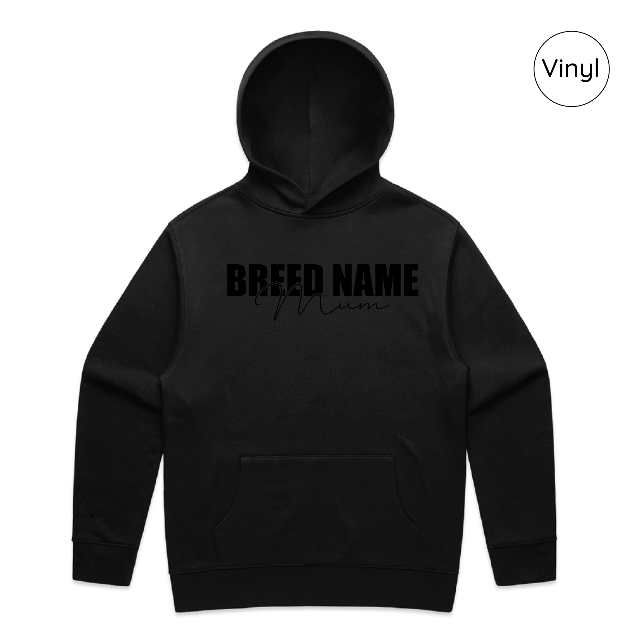 BLD LIFESTYLE CLUB HOODIE: "Breed Mum" | Black (Vinyl)