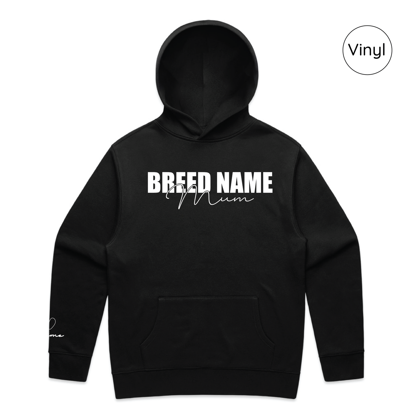 BLD LIFESTYLE CLUB HOODIE: "Breed Mum" | Black (Vinyl)