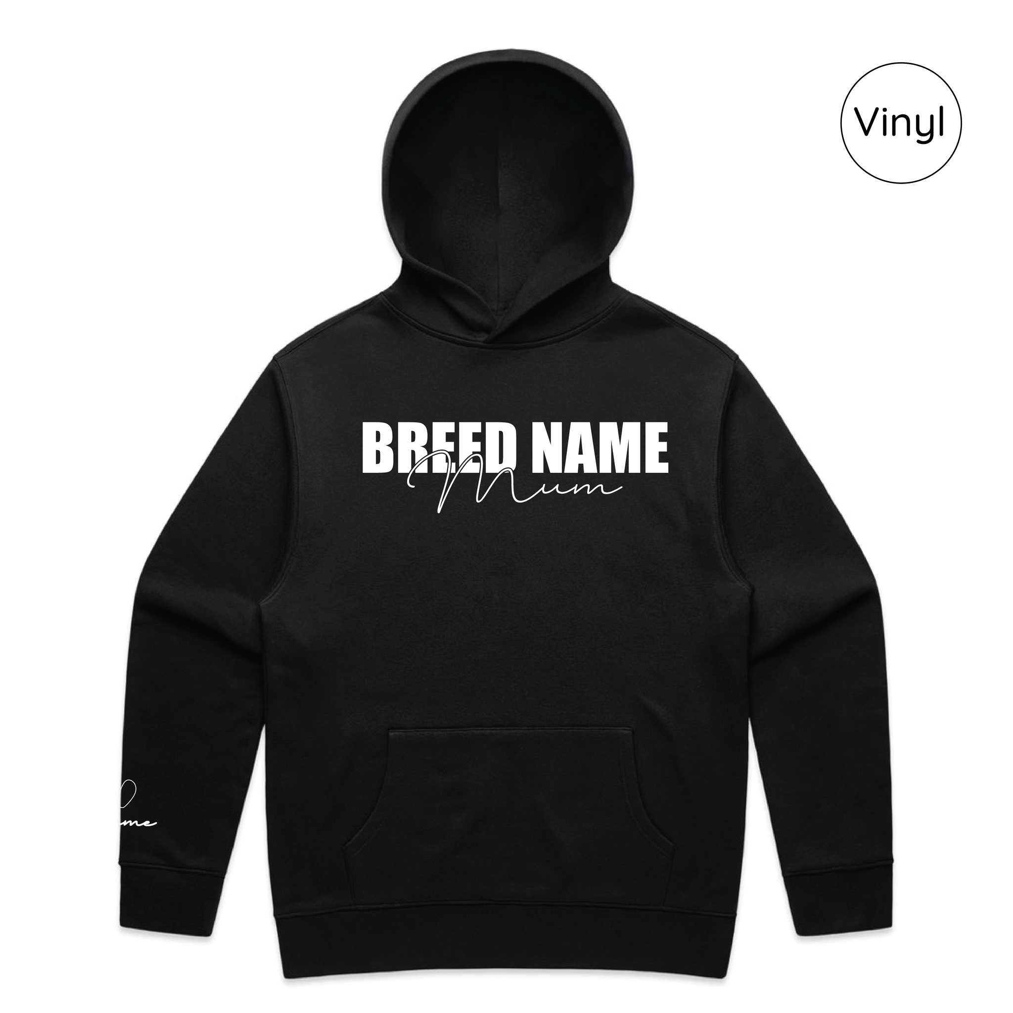 BLD LIFESTYLE CLUB HOODIE: "Breed Mum" | Black (Vinyl)