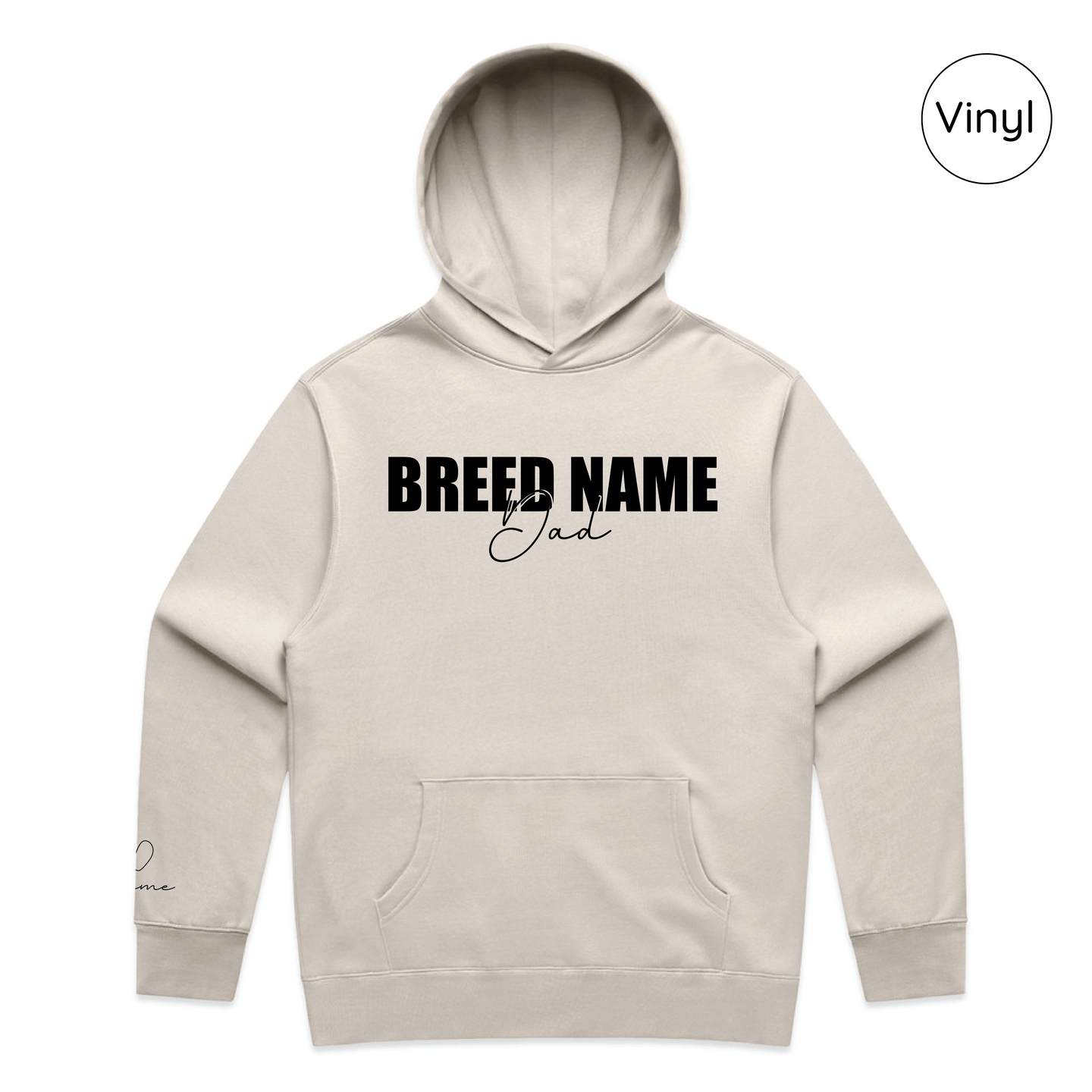 BLD LIFESTYLE CLUB HOODIE: "Breed Dad" | Bone (Vinyl)