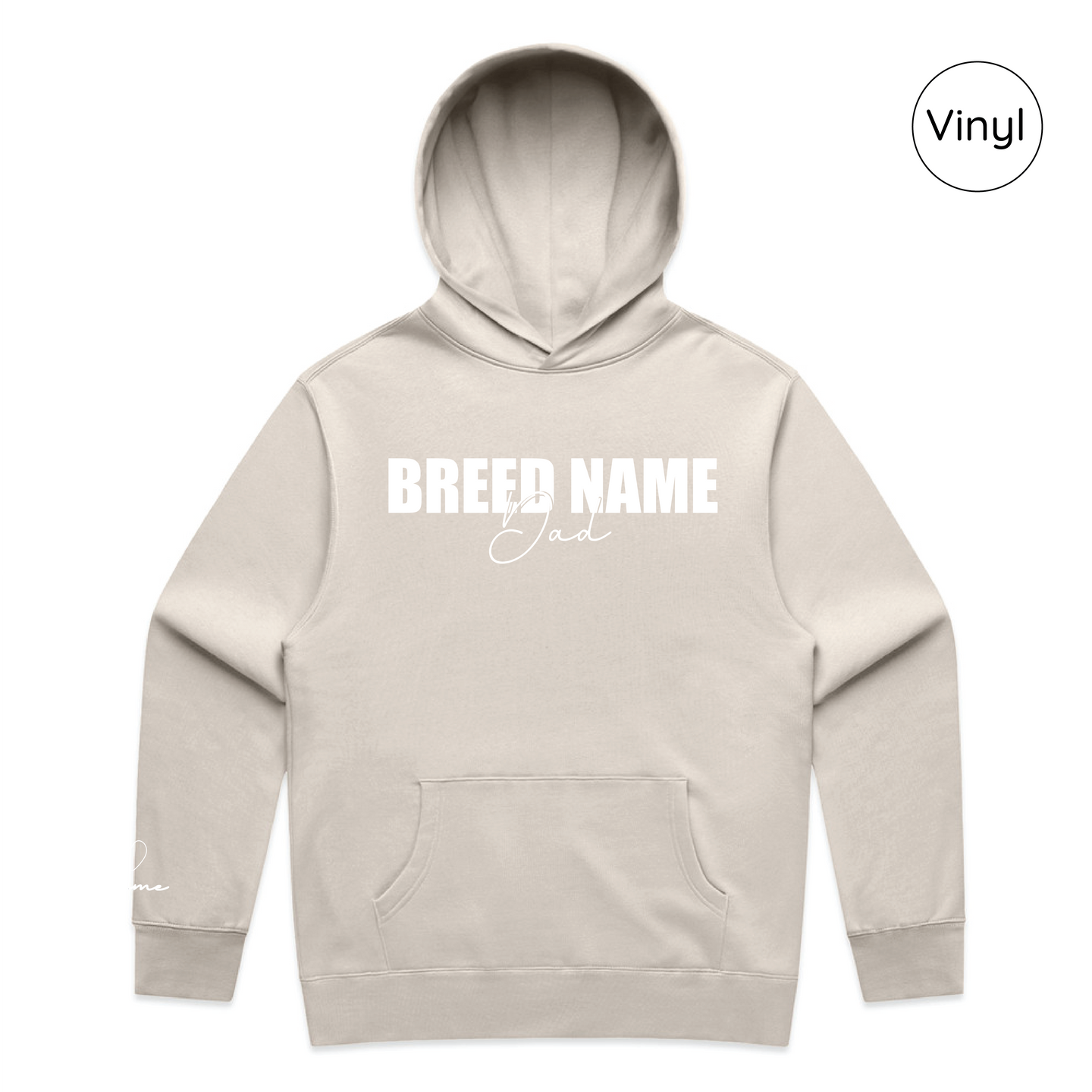 BLD LIFESTYLE CLUB HOODIE: "Breed Dad" | Bone (Vinyl)
