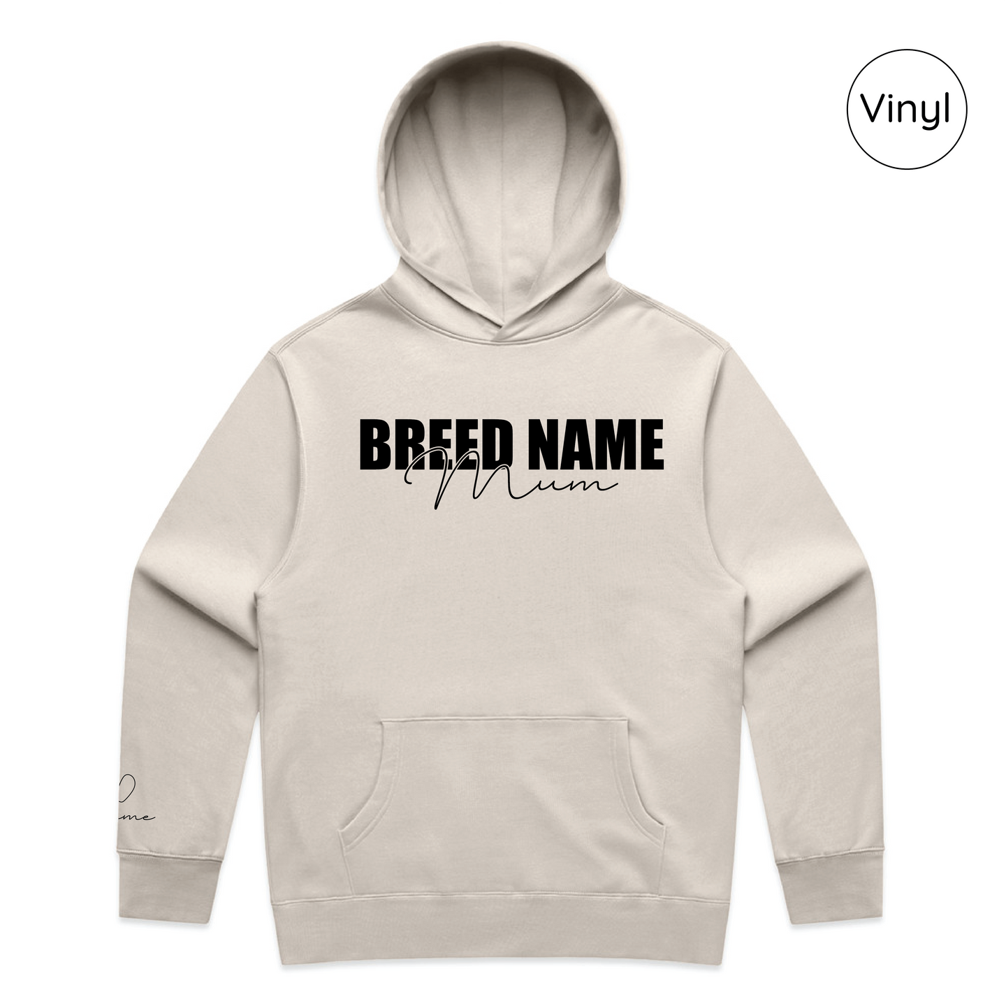 BLD LIFESTYLE CLUB HOODIE: "Breed Mum" | Bone (Vinyl)