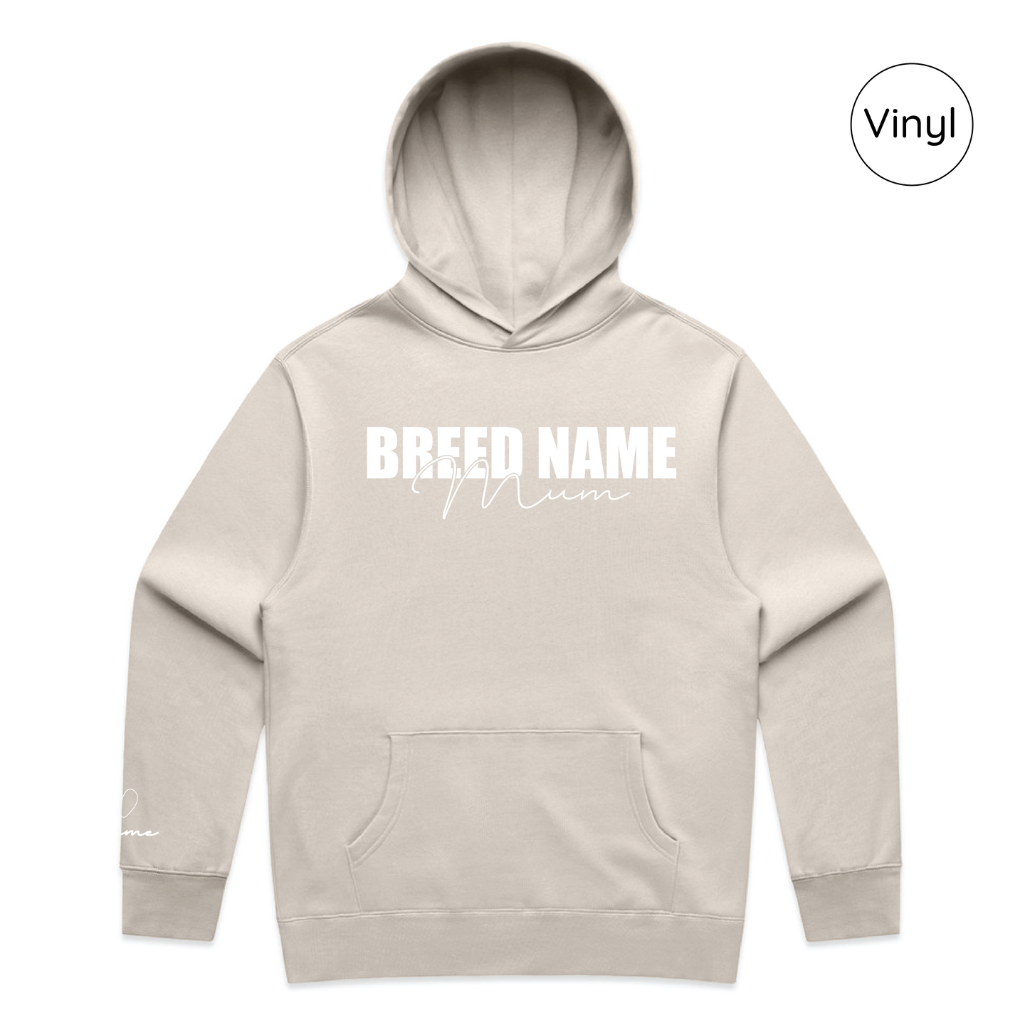 BLD LIFESTYLE CLUB HOODIE: "Breed Mum" | Bone (Vinyl)