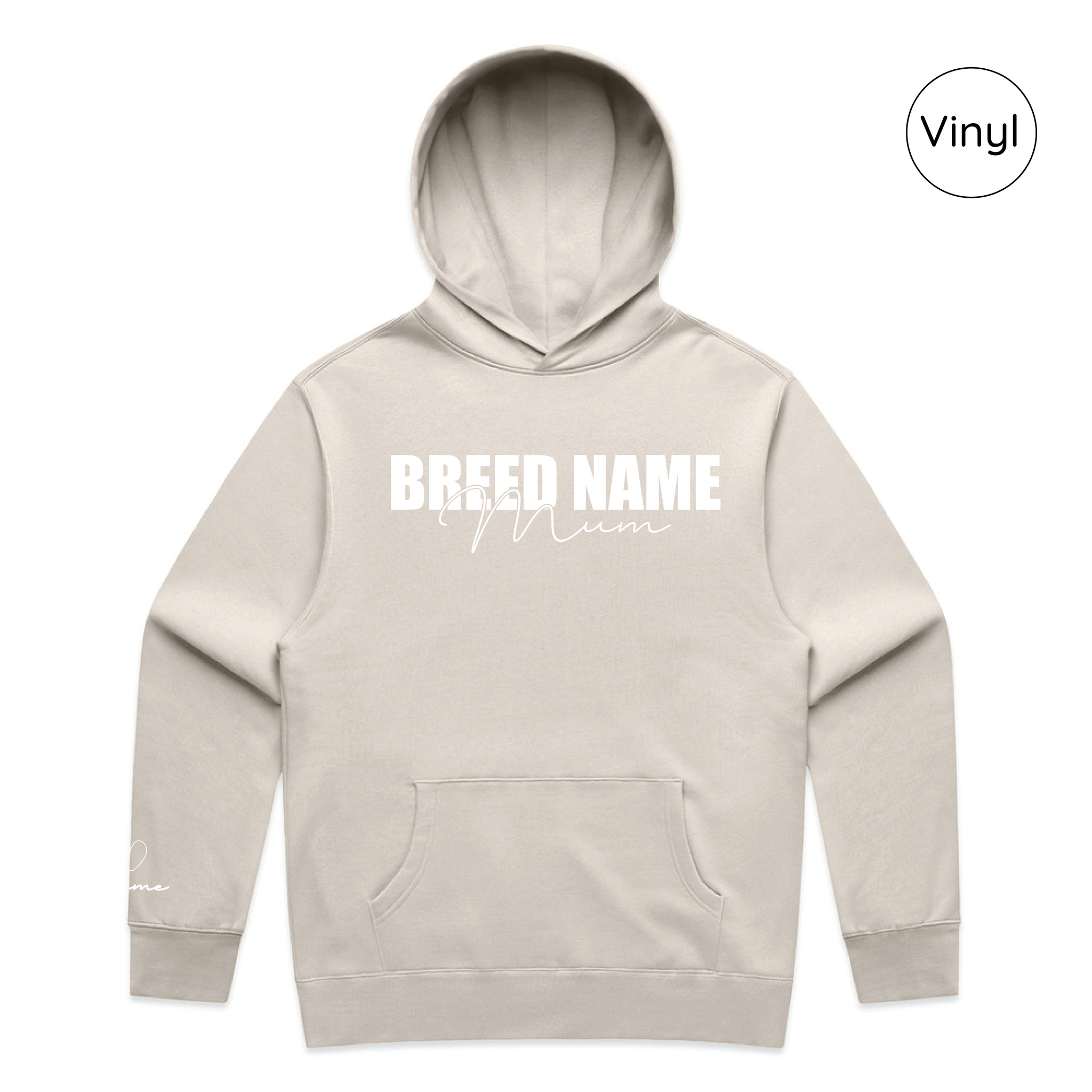 BLD LIFESTYLE CLUB HOODIE: "Breed Mum" | Bone (Vinyl)