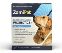 DOG SUPPLEMENT | Zamipet High Strength Probiotic + Gut Protect | 30 Satchels