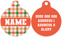 Pet ID Tag | Candy Lane Plaid (Red)