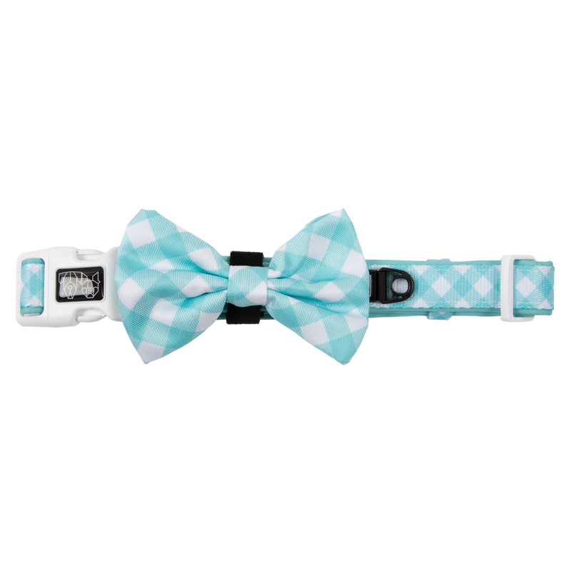 DOG COLLAR & BOW TIE: Peppermint Gingham