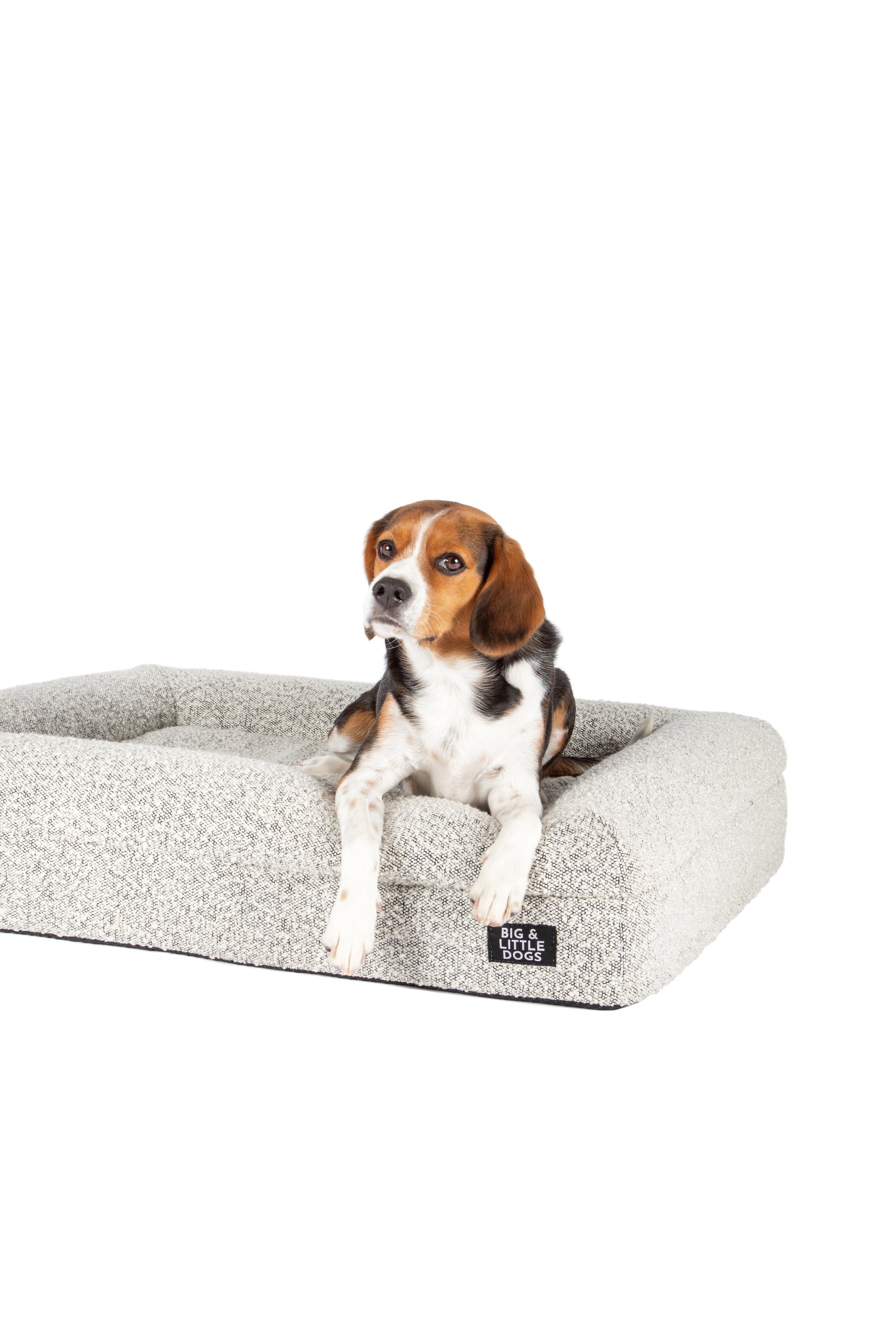 Dog Pet Bed Luxurious Boucle Cover Salt and Pepper