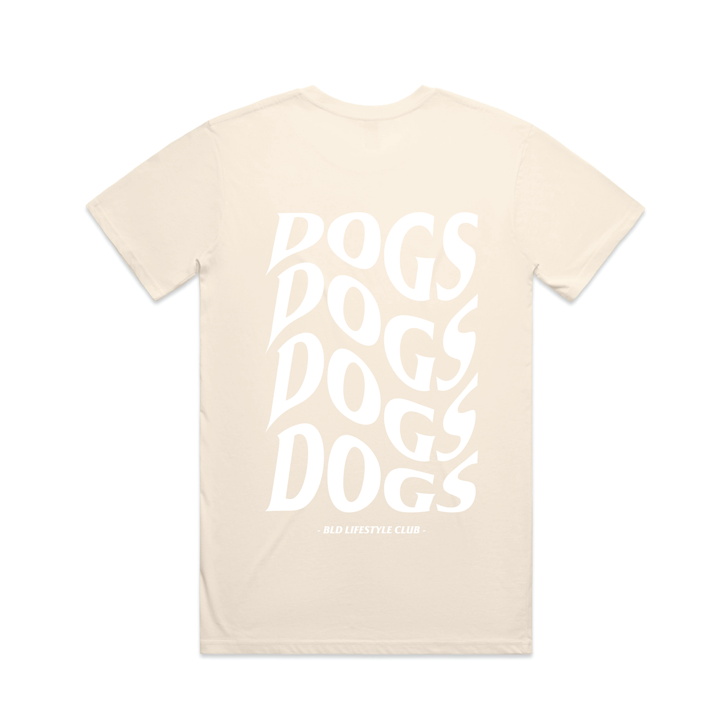 BLD LIFESTYLE CLUB TEE: "Dogs Dogs Dogs Dogs" | Ecru (Digital Printing)