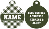 Pet ID Tag | Olive Gingham