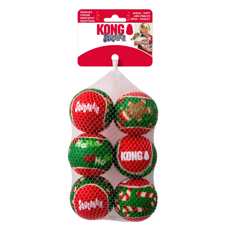 KONG: Holiday Squeaker Balls 6PK - Medium