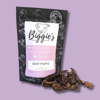 DOG TREATS | Biggies Raw Pantry: Beef Lung Puffs 125g