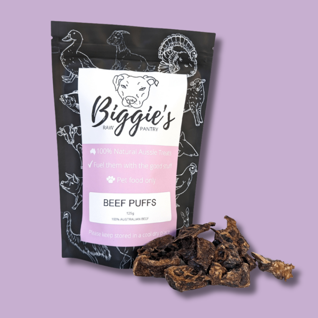 DOG TREATS | Biggies Raw Pantry: Beef Lung Puffs 125g