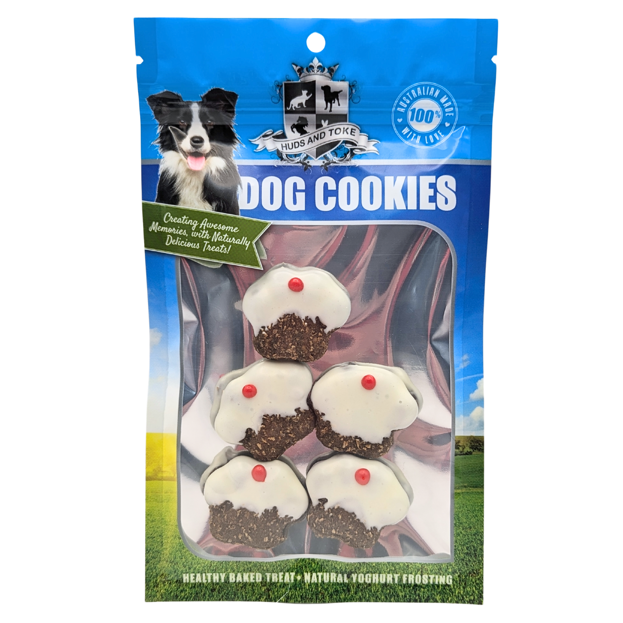 DOG TREATS | Huds and Toke: Little Paw Xmas Puddings | Small | 5 Pces (Yoghurt Frosted)