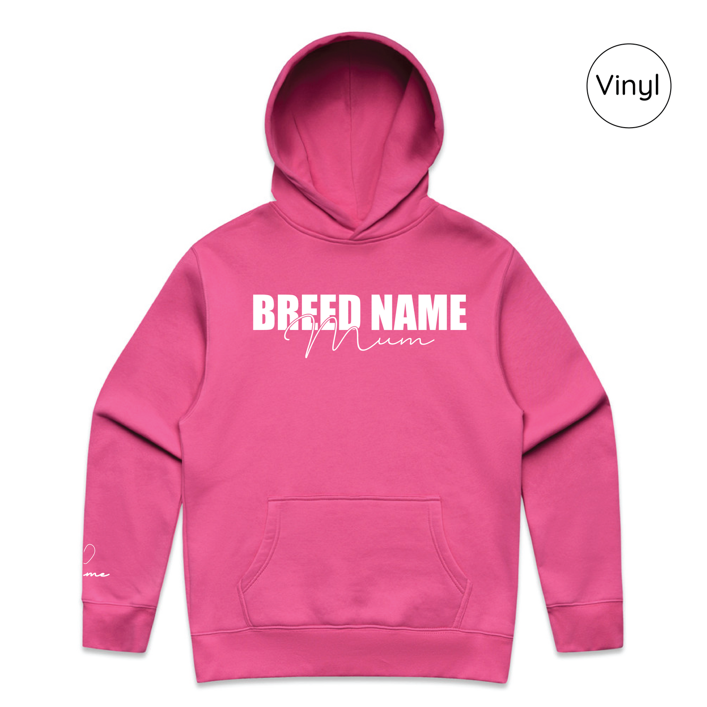 BLD LIFESTYLE CLUB HOODIE: "Breed Mum" | Pink (Vinyl)