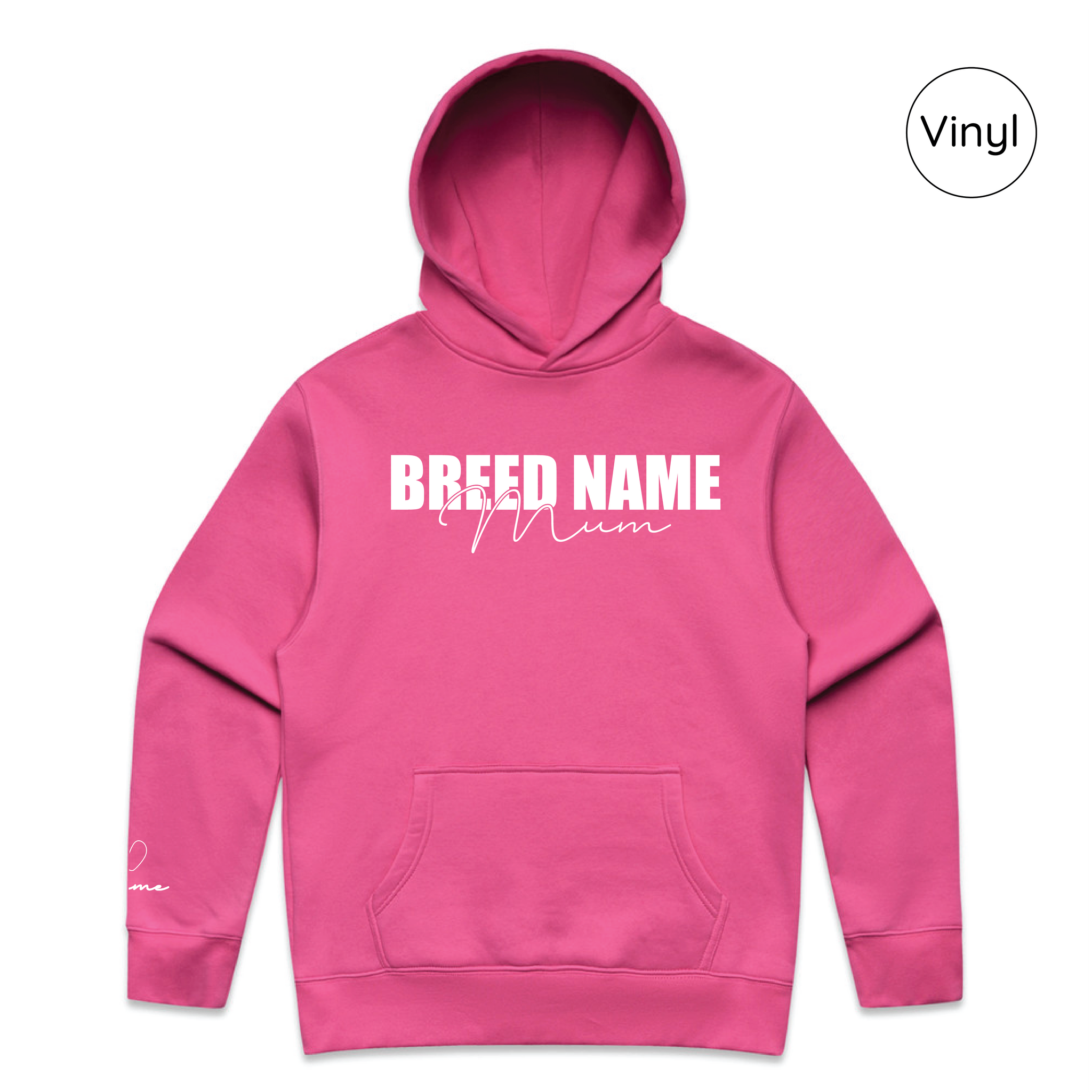 BLD LIFESTYLE CLUB HOODIE: "Breed Mum" | Pink (Vinyl)
