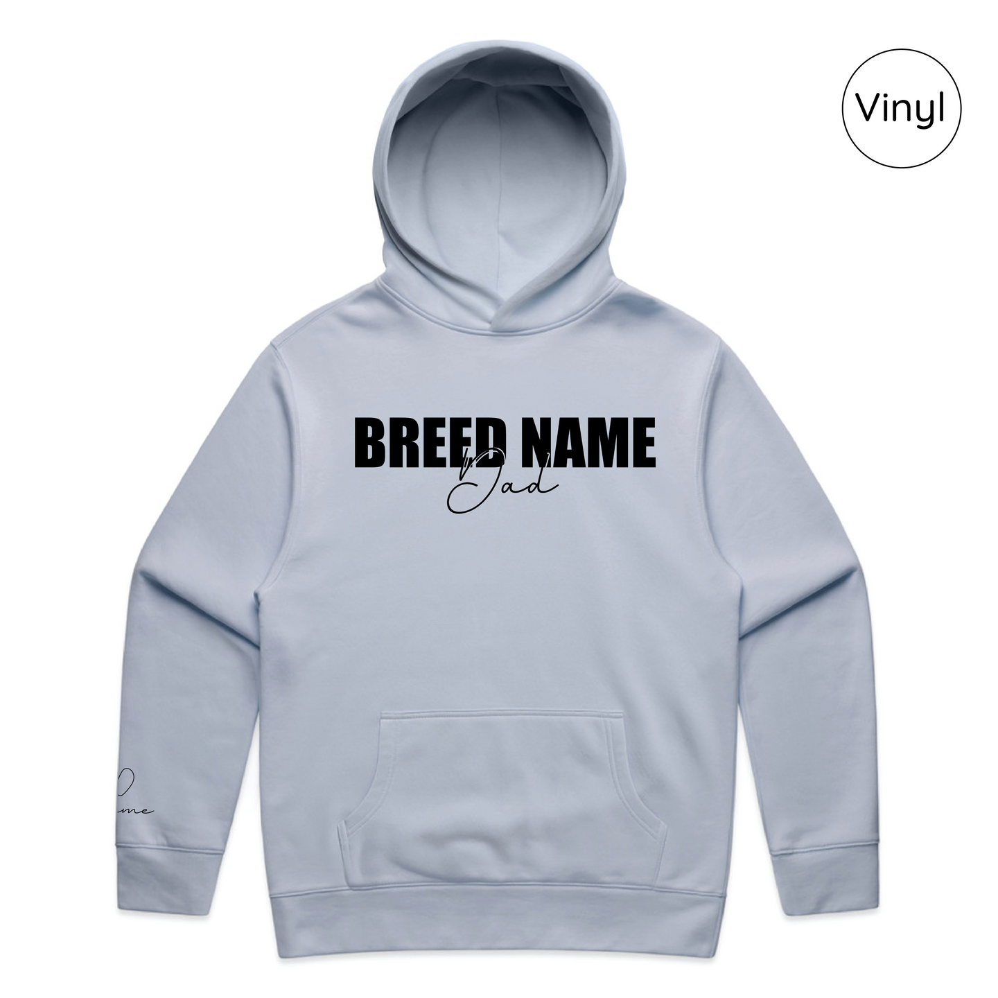 BLD LIFESTYLE CLUB HOODIE: "Breed Dad" | Powder Blue (Vinyl)