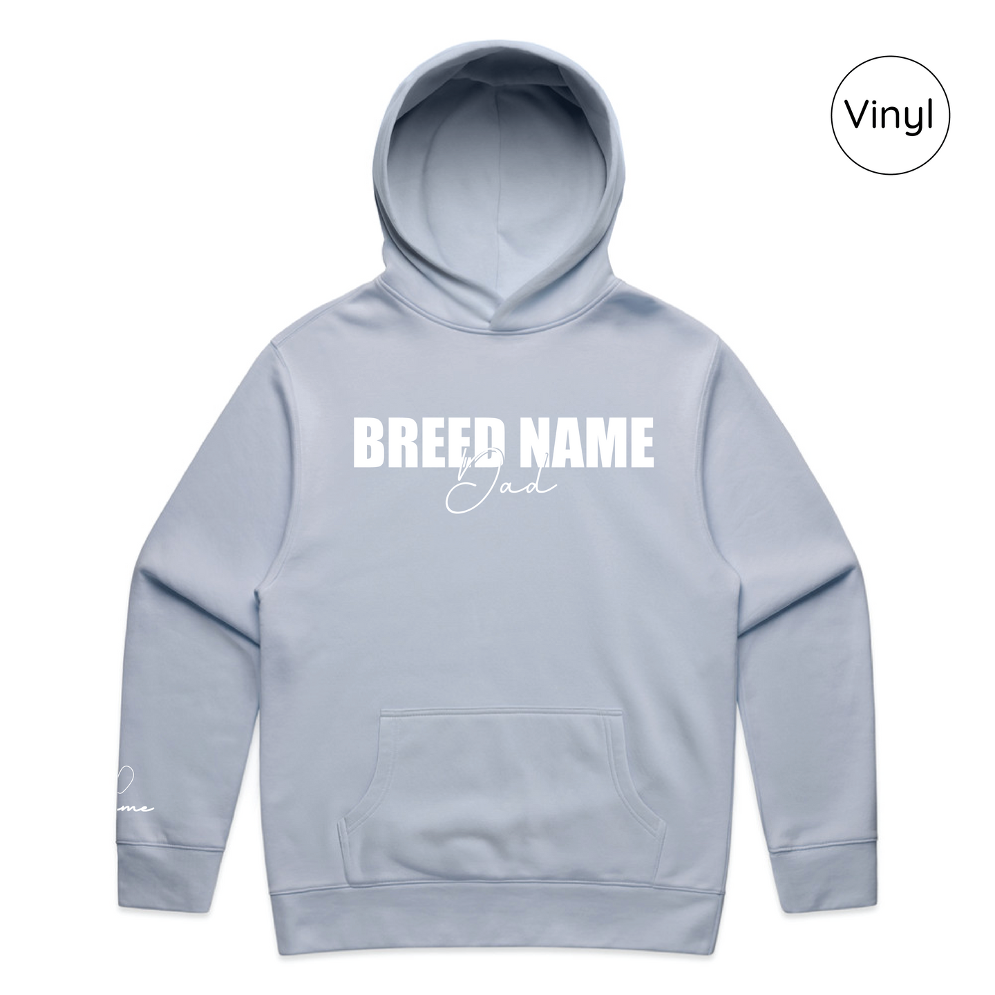 BLD LIFESTYLE CLUB HOODIE: "Breed Dad" | Powder Blue (Vinyl)