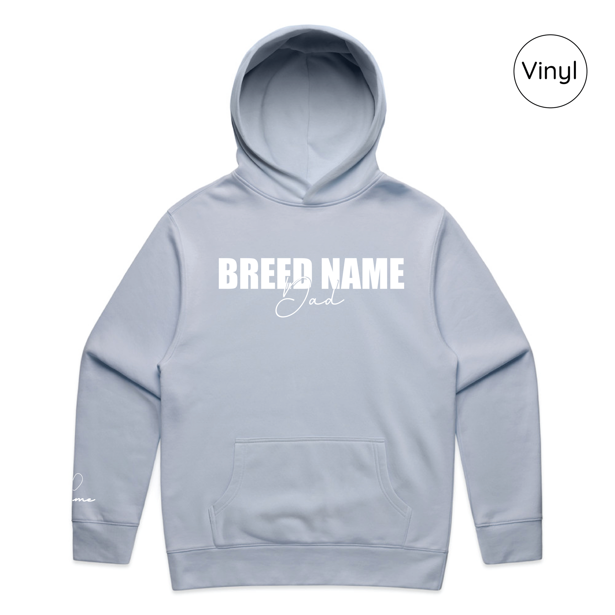 BLD LIFESTYLE CLUB HOODIE: "Breed Dad" | Powder Blue (Vinyl)