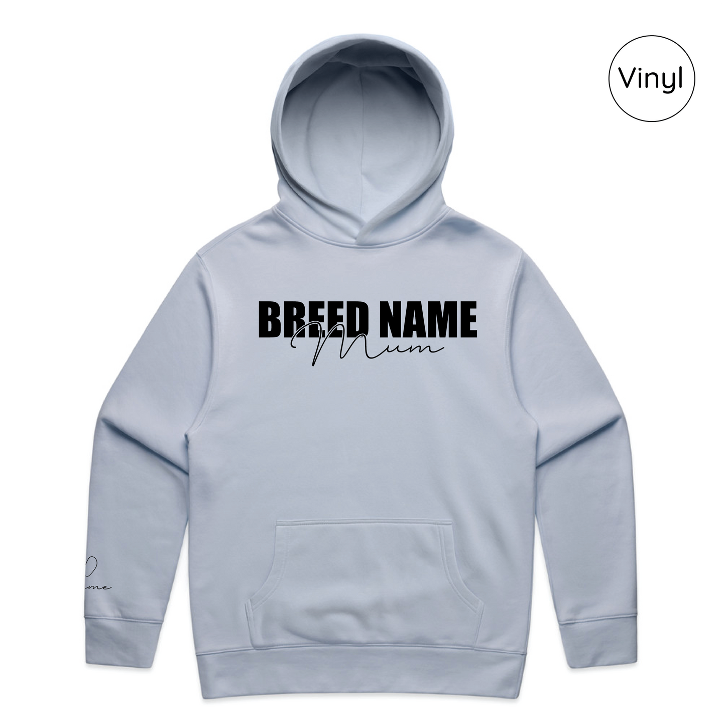 BLD LIFESTYLE CLUB HOODIE: "Breed Mum" | Powder Blue (Vinyl)