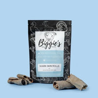 DOG TREATS | Biggies Raw Pantry: Shark Skin Rolls Mini 100g