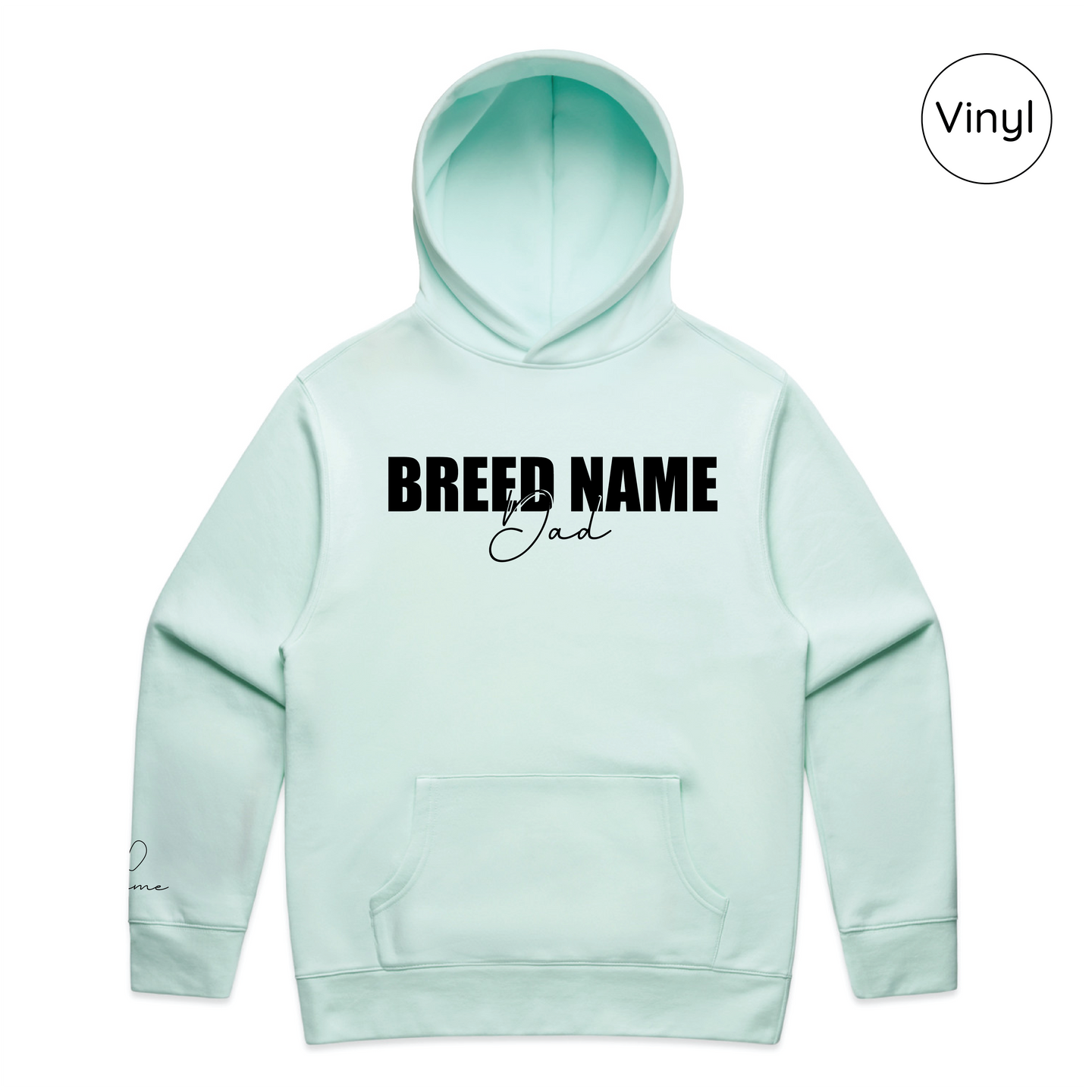 BLD LIFESTYLE CLUB HOODIE: "Breed Dad" | Seafoam (Vinyl)