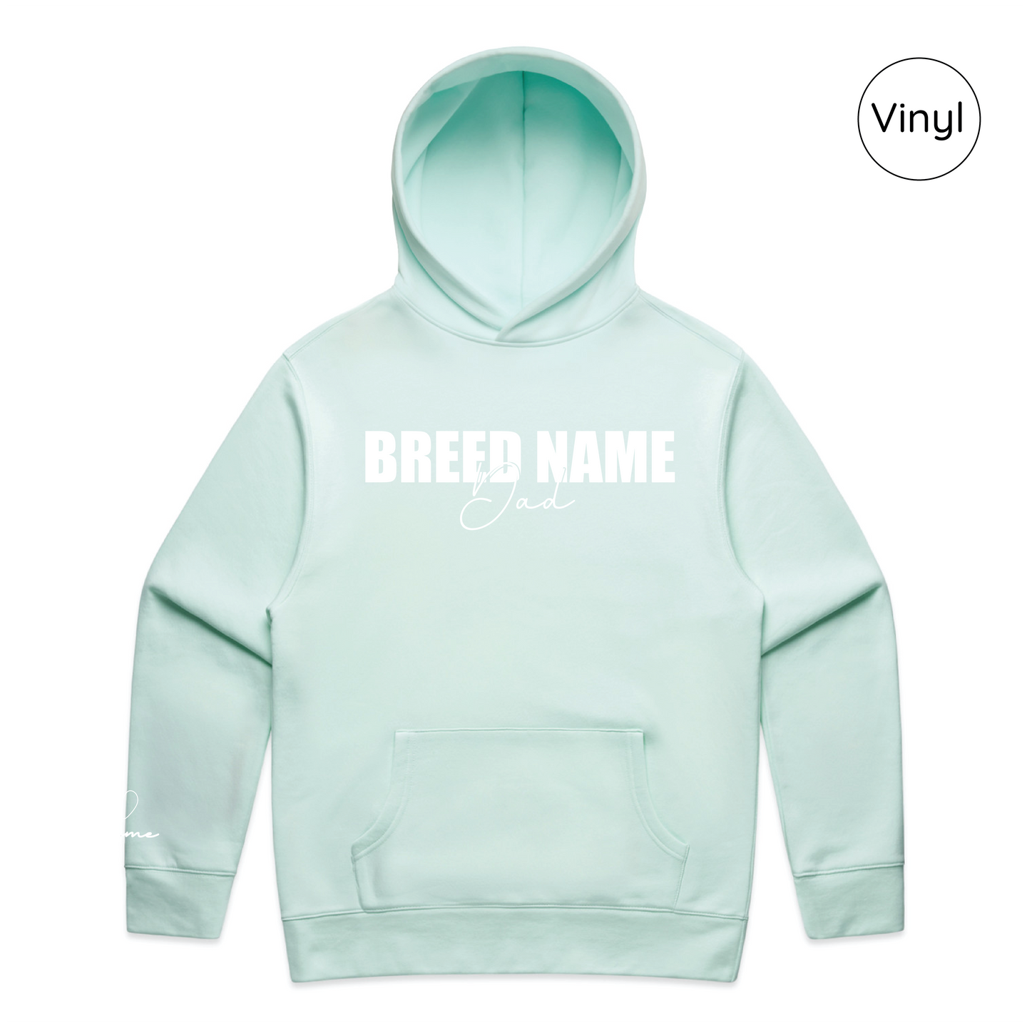 BLD LIFESTYLE CLUB HOODIE: "Breed Dad" | Seafoam (Vinyl)