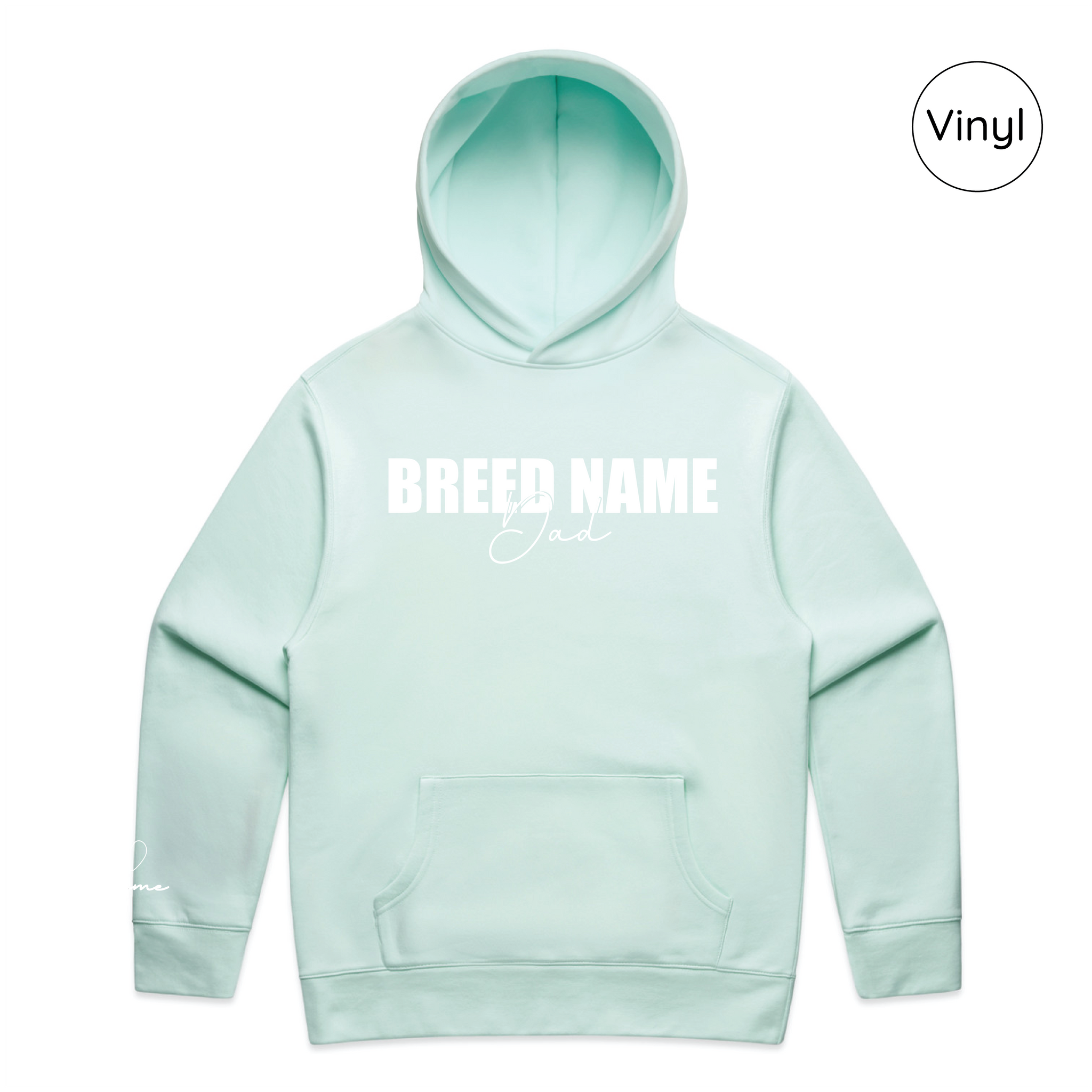 BLD LIFESTYLE CLUB HOODIE: "Breed Dad" | Seafoam (Vinyl)
