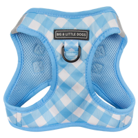 STEP-IN DOG HARNESS: Blueberry Gingham