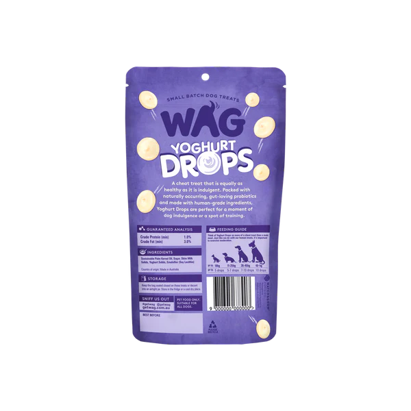 DOG TREATS | WAG: Yogurt Drops Vanilla 250g