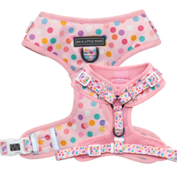 Adjustable Dog Harness Pink Confetti Birthday