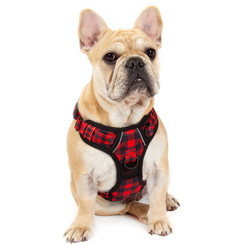 All Rounder Harness No Pull Front Clip Harness Red and Black Plaid